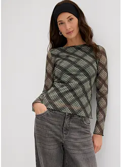 T-shirt manches longues en mesh fin, bonprix