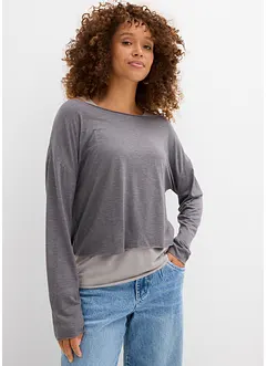 Top et T-shirt manches longues en jersey (ens. 2 pces), bonprix