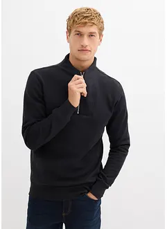 Sweatshirt mit Troyerkragen aus reiner Bio-Baumwolle, bonprix