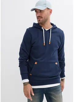 Hoodie mit Lederimitat Details, bonprix