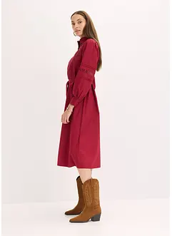 Midikleid mit Spitzeneinsatz aus Baumwolle, bonprix