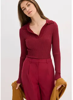 Feinstrickpullover mit schmückendem Kragen, bonprix