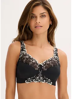 Soutien-gorge de maintien sans armatures, bretelles rembourrées et broderies, bonprix