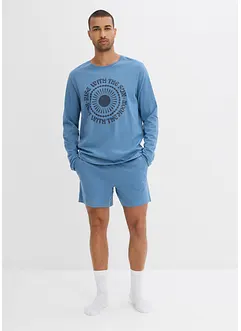Lot de 2 pyjashorts à manches longues, 100% coton, bonprix