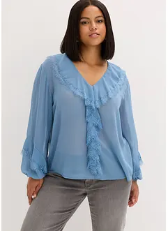 Blouse en mousseline à volants, bonprix