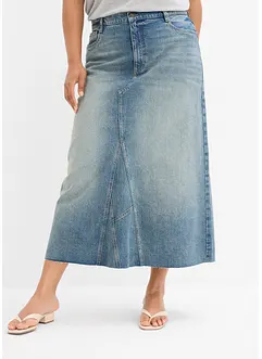 Jupe longue en jean, taille mi-haute, bonprix