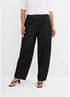 Jean Barrel taille mi-haute avec ceinture, bonprix