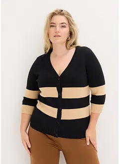 Gilet rayé en maille de coton, bonprix