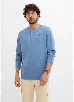 Langarm-Henleyshirt (2er Pack) aus reiner Bio-Baumwolle, bonprix