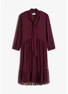 Mesh-Jerseykleid mit Schluppe, bonprix