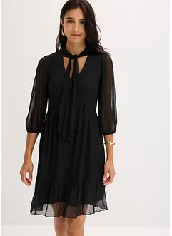 Mesh-Jerseykleid mit Schluppe, bonprix