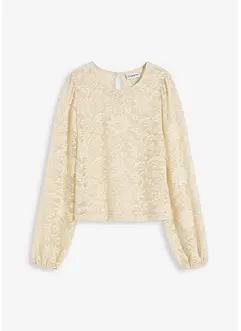 Kurzes Shirt aus elastischer Spitze, bonprix