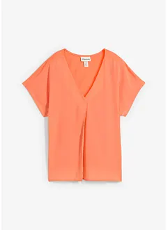 Shirt mit Seidenanteil und Webeinsatz, bonprix