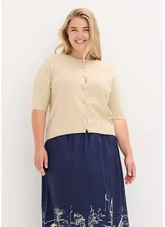 Feinstrickjacke mit kurzen Ärmeln, bonprix