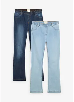 Lot de 2 jeans extensibles, taille mi haute, bonprix