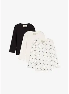Langarmshirt aus reiner Bio-Baumwolle (3er Pack), bonprix