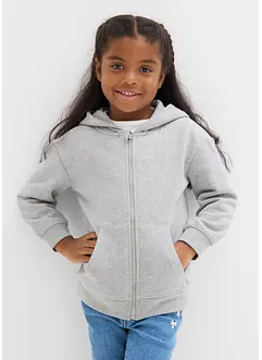 Sweat zippé à capuche en coton mélangé, bonprix