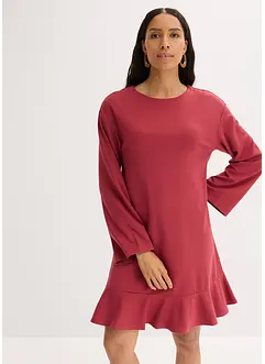 Kurzes Kleid mit Volant aus Punto di Roma, bonprix