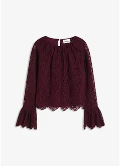 Spitzen-Bluse mit Volants, bonprix