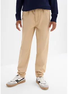 Pantalon droit taille élastiquée, 100% coton, bonprix