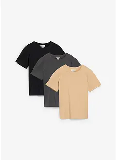 Lot de 3 T-shirts 100% coton, bonprix