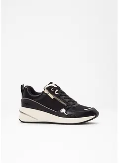 Stylischer Tamaris Sneaker mit glitzerndem Obermaterial und Details in Schlangen- und Lackoptik, Tamaris