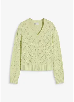 Ajour-Strickjacke aus Baumwolle, bonprix