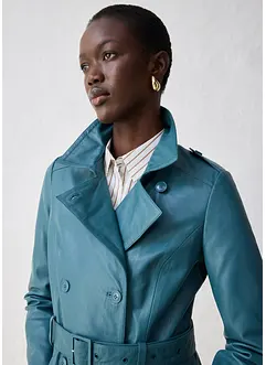 Trench-coat en cuir d’agneau nappa, bonprix