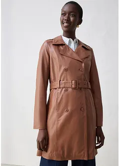 Leder-Trenchcoat aus Lammnappa, bonprix