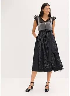 Dirndl mit Samt in Midilänge (2-tlg.Set), bonprix