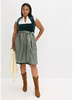Dirndl avec corsage en velours et tablier en satin, bonprix
