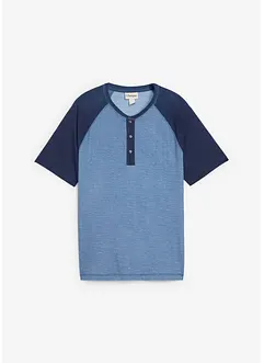 Henleyshirt, Kurzarm in gewaschener Optik aus reiner Bio-Baumwolle, bonprix
