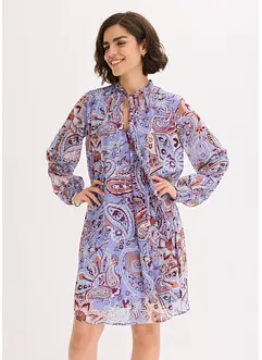Robe-tunique en mousseline avec col lavallière, bonprix