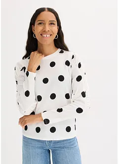 Langarmshirt aus strukturiertem Crêpe, bonprix