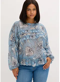 Blouse en mousseline à volants, bonprix