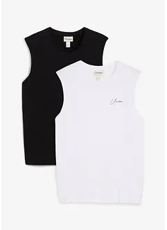 Muskelshirt (2er Pack) aus reiner Bio-Baumwolle, Loose Fit, bonprix