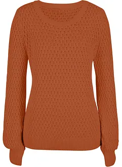 Pull en maille texturée de coton mélangé, bonprix