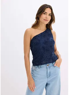 Top brodé une épaule, bonprix