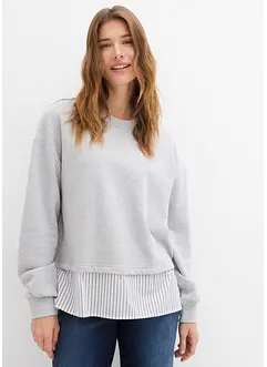 Sweat avec empiècement chemise, bonprix