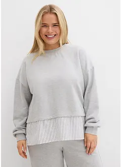 Sweat avec empiècement chemise, bonprix
