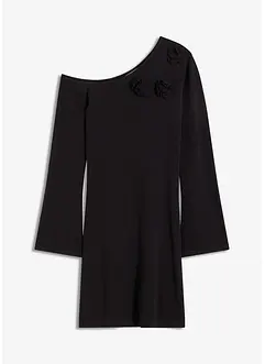 Robe en maille avec fleurs appliquées, bonprix
