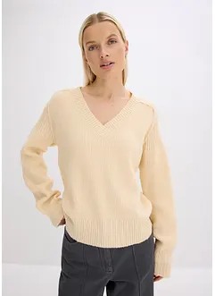 Oversize-Pullover mit V-Ausschnitt, bonprix
