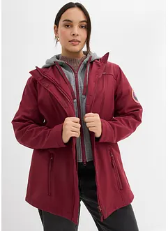 wasserabweisende Softshell-Longjacke, 2 in 1-Optik, bonprix