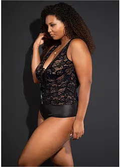 Body ouvert avec wet look, bonprix