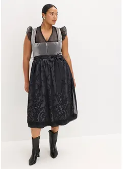 Dirndl mit Samt in Midilänge (2-tlg.Set), bonprix