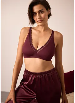 Brassière côtelée avec coton et dentelle, bonprix
