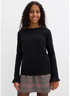 T-shirt manches longues en coton extensible, bonprix