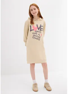 Kapuzen-Sweatkleid aus reiner Bio-Baumwolle, bonprix