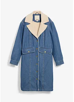 Denim-Wintermantel, warm gefüttert mit Teddy, bonprix
