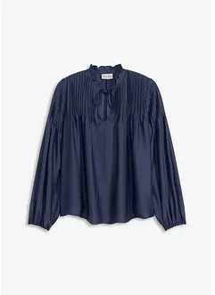 Tunique en satin brillant avec plis religieuse, bonprix